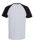 Next Level 3650 Unisex Cotton Raglan T-Shirt - Black/ Heather Grey - back