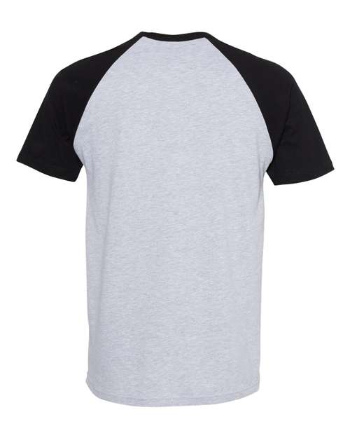 Next Level 3650 Unisex Cotton Raglan T-Shirt - Black/ Heather Grey - back