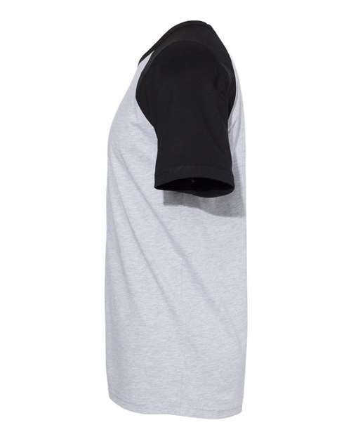 Next Level 3650 Unisex Cotton Raglan T-Shirt - Black/ Heather Grey - side