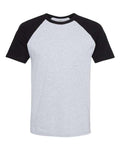 Next Level 3650 Unisex Cotton Raglan T-Shirt - Black/ Heather Grey - front