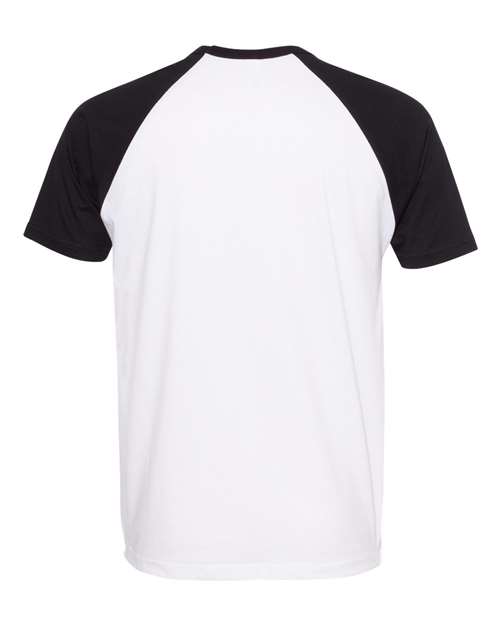 Next Level 3650 Unisex Cotton Raglan T-Shirt - Black/ White - back