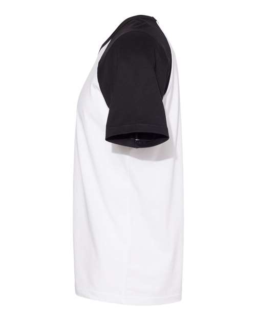 Next Level 3650 Unisex Cotton Raglan T-Shirt - Black/ White - side
