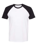 Next Level 3650 Unisex Cotton Raglan T-Shirt - Black/ White - front