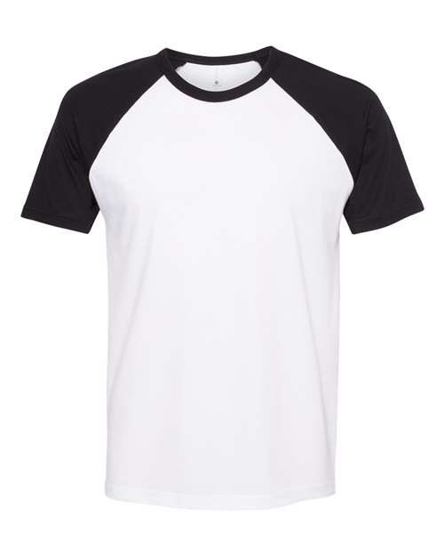 Next Level 3650 Unisex Cotton Raglan T-Shirt - Black/ White - front