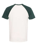 Next Level 3650 Unisex Cotton Raglan T-Shirt - Forest Green/ Natural - back