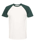 Next Level 3650 Unisex Cotton Raglan T-Shirt - Forest Green/ Natural - front