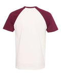 Next Level 3650 Unisex Cotton Raglan T-Shirt - Maroon/ Natural - back