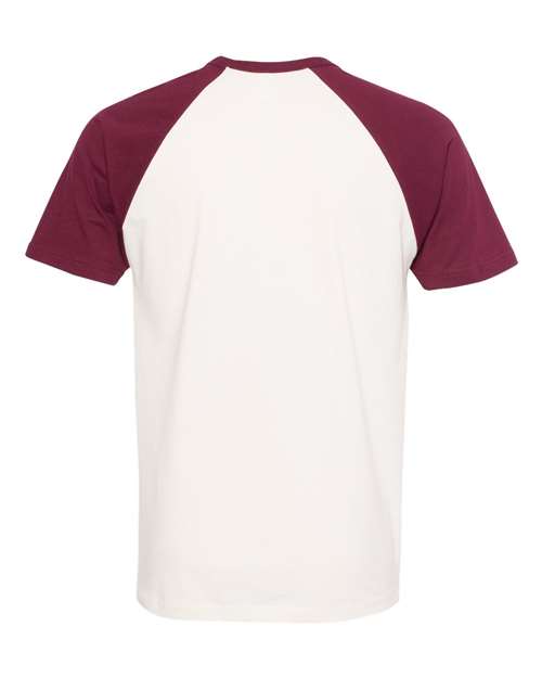 Next Level 3650 Unisex Cotton Raglan T-Shirt - Maroon/ Natural - back