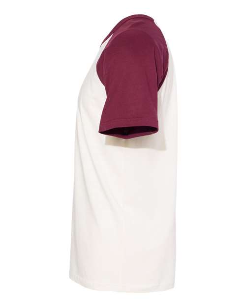 Next Level 3650 Unisex Cotton Raglan T-Shirt - Maroon/ Natural - side