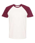 Next Level 3650 Unisex Cotton Raglan T-Shirt - Maroon/ Natural - front
