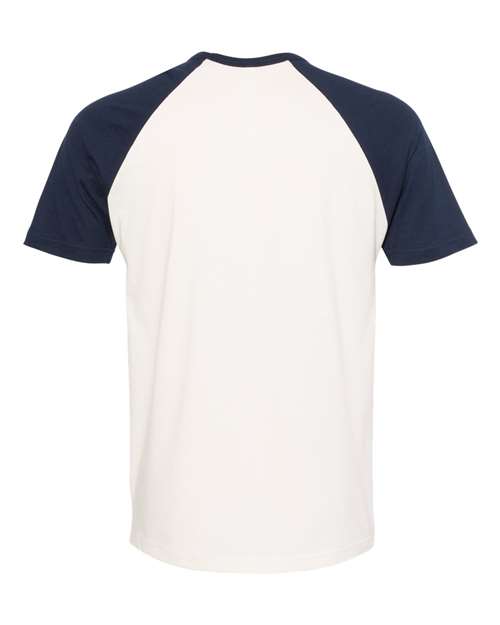 Next Level 3650 Unisex Cotton Raglan T-Shirt - Midnight Navy/ Natural - back