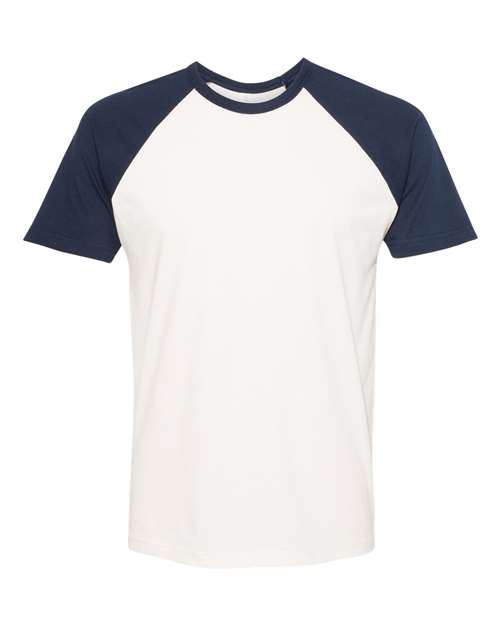 Next Level 3650 Unisex Cotton Raglan T-Shirt - Midnight Navy/ Natural - front