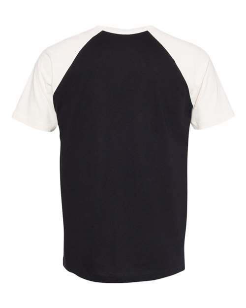 Next Level 3650 Unisex Cotton Raglan T-Shirt - Natural/ Black - back