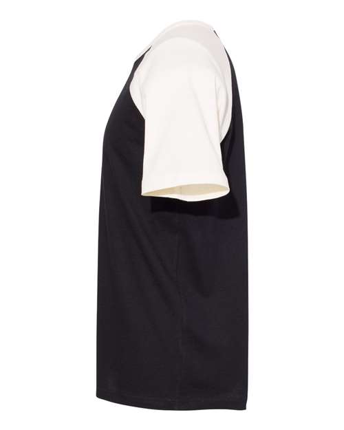 Next Level 3650 Unisex Cotton Raglan T-Shirt - Natural/ Black - side