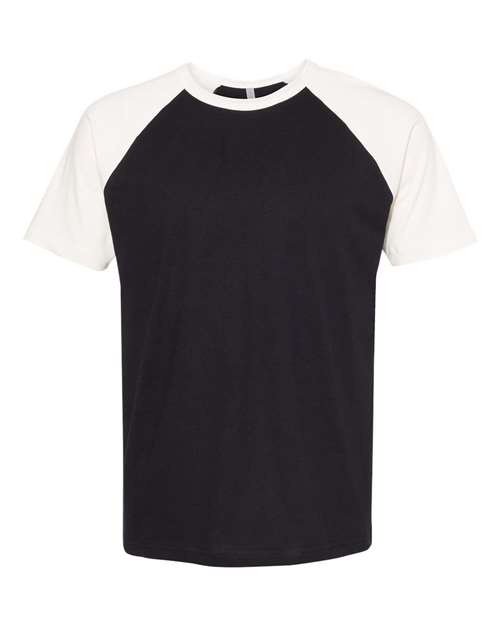 Next Level 3650 Unisex Cotton Raglan T-Shirt - Natural/ Black - front