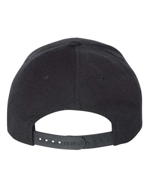 Yupoong 6789M Premium Curved Bill Snapback Cap - Black - back