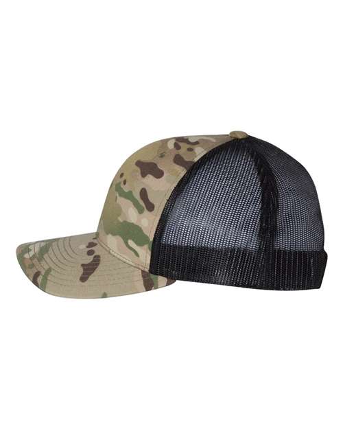 Yupoong 6606 Retro Trucker Cap - Multicam Green/ Black - side
