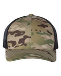 Yupoong 6606 Retro Trucker Cap - Multicam Green/ Black - front