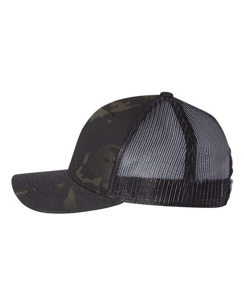 Yupoong 6606 Retro Trucker Cap - Multicam Black/ Black - side
