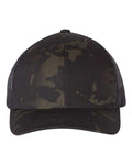Yupoong 6606 Retro Trucker Cap - Multicam Black/ Black - front