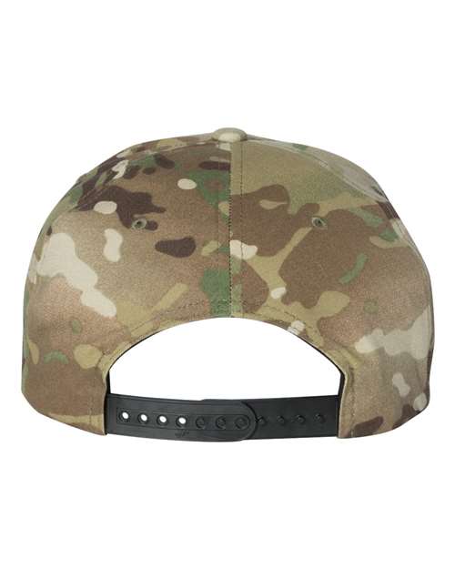 Yupoong 6089M Premium Flat Bill Snapback Cap - Multicam Green - back
