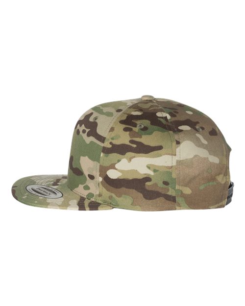 Yupoong 6089M Premium Flat Bill Snapback Cap - Multicam Green - side