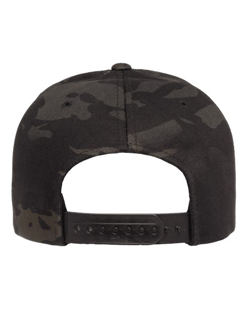 Yupoong 6089M Premium Flat Bill Snapback Cap - Multicam Black - back