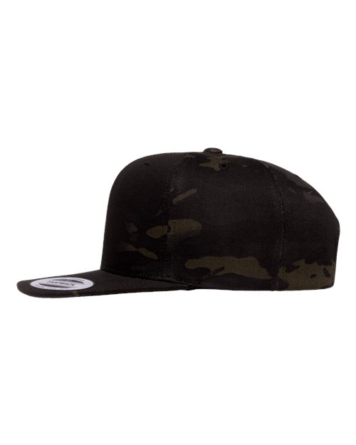 Yupoong 6089M Premium Flat Bill Snapback Cap - Multicam Black - side