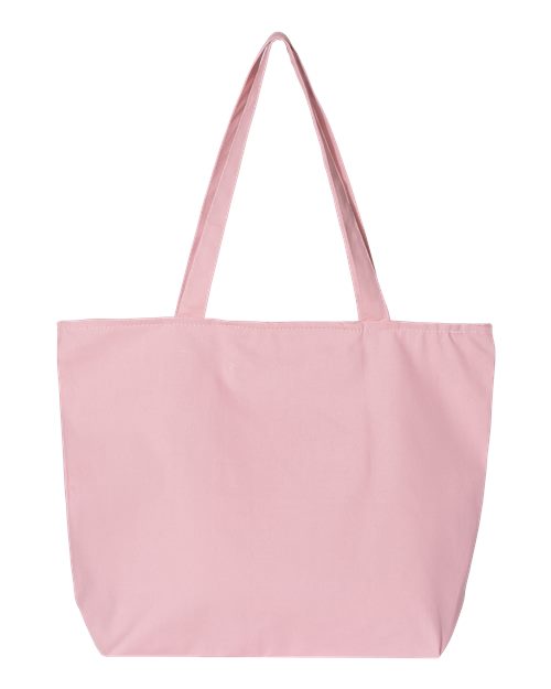 Q-Tees Q611 25L Zippered Tote - Light Pink - back