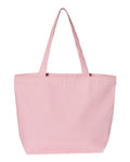 Q-Tees Q611 25L Zippered Tote - Light Pink - front