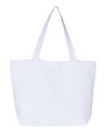 Q-Tees Q611 25L Zippered Tote - White - front