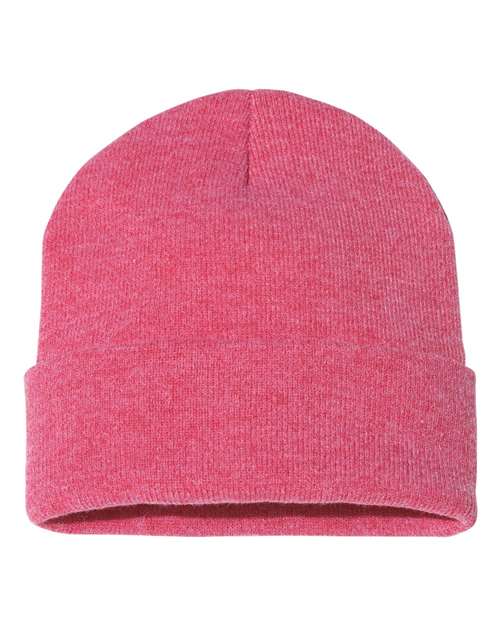 Sportsman SP12 12" Solid Cuffed Beanie - Heather Red - front