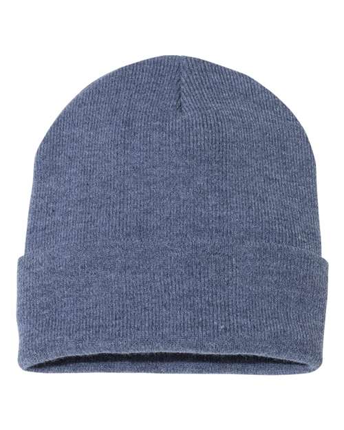 Sportsman SP12 12" Solid Cuffed Beanie - Heather Navy - back
