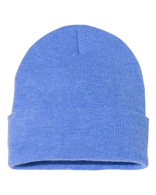 Sportsman SP12 12" Solid Cuffed Beanie - Heather Royal - front