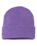 Sportsman SP12 12" Solid Cuffed Beanie - Heather Purple - front