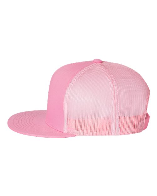 Yupoong 6006 Classic Five-Panel Trucker Cap - Pink - side