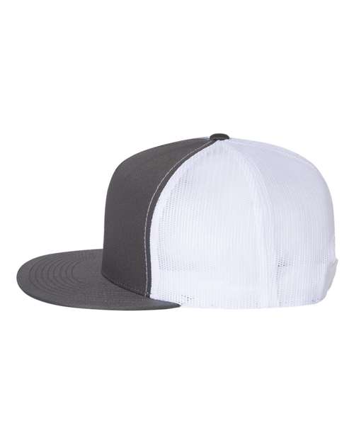 Yupoong 6006 Classic Five-Panel Trucker Cap - Charcoal/ White - side