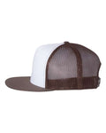 Yupoong 6006 Classic Five-Panel Trucker Cap - Brown/ White/ Brown - side