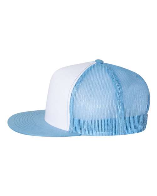 Yupoong 6006 Classic Five-Panel Trucker Cap - Carolina Blue/ White/ Caroline Blue - side