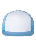 Yupoong 6006 Classic Five-Panel Trucker Cap - Carolina Blue/ White/ Caroline Blue - front