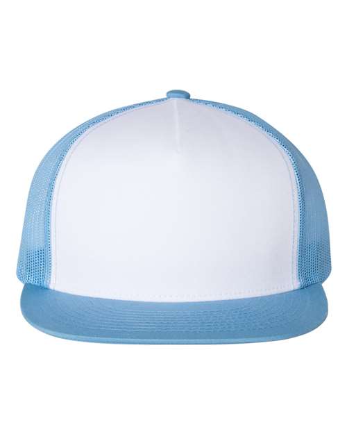 Yupoong 6006 Classic Five-Panel Trucker Cap - Carolina Blue/ White/ Caroline Blue - front