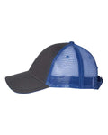 Valucap S102 Sandwich Trucker Cap - Charcoal/ Royal - side