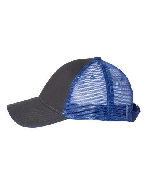 Valucap S102 Sandwich Trucker Cap - Charcoal/ Royal - side