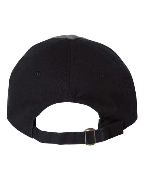 Valucap VC300A Bio-Washed Classic Dad Hat - Charcoal/ Black - back