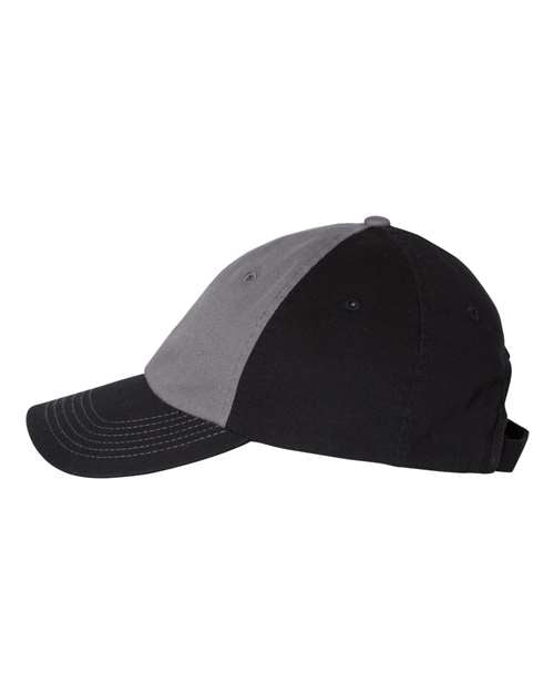 Valucap VC300A Bio-Washed Classic Dad Hat - Charcoal/ Black - side