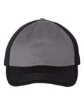 Valucap VC300A Bio-Washed Classic Dad Hat - Charcoal/ Black - front