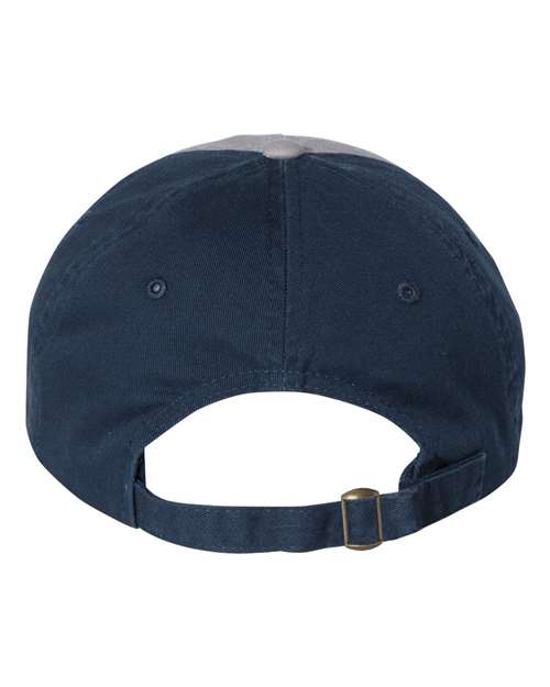Valucap VC300A Bio-Washed Classic Dad Hat - Grey/ Navy - back