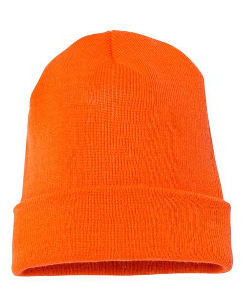 Yupoong 1501KC Cuffed Beanie - Blaze Orange - back
