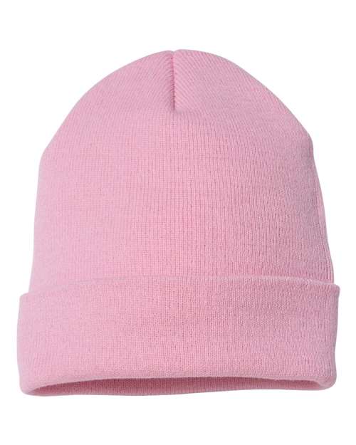 Yupoong 1501KC Cuffed Beanie - Baby Pink - front