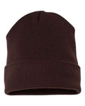 Yupoong 1501KC Cuffed Beanie - Brown - front